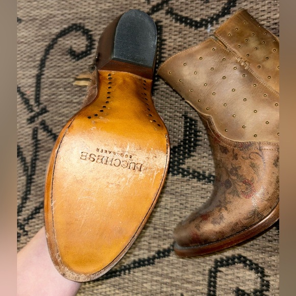 CLASSIC REAL LEATHER COWGIRL BOOTS BY FAMOUS BRAND LUCCHES BOOT MAKER - Picture 3 of 4